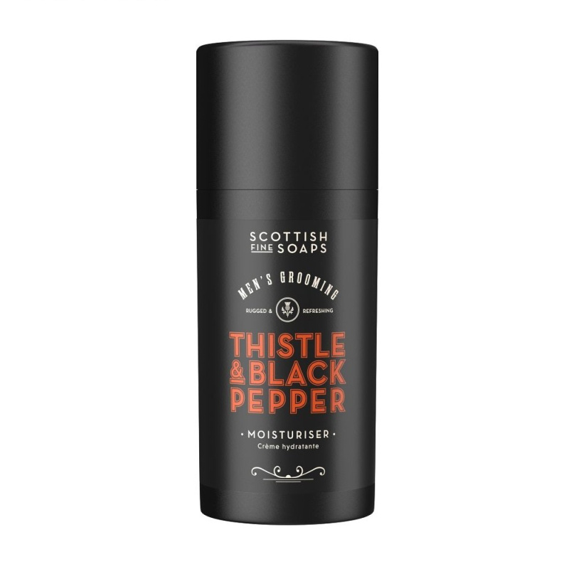 Scottish Fine Soaps Thistle & Black Pepper hydratační krém na obličej pro muže 100 ml