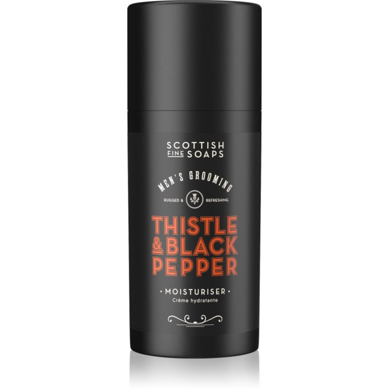 Scottish Fine Soaps Thistle & Black Pepper hydratační krém na obličej pro muže 100 ml