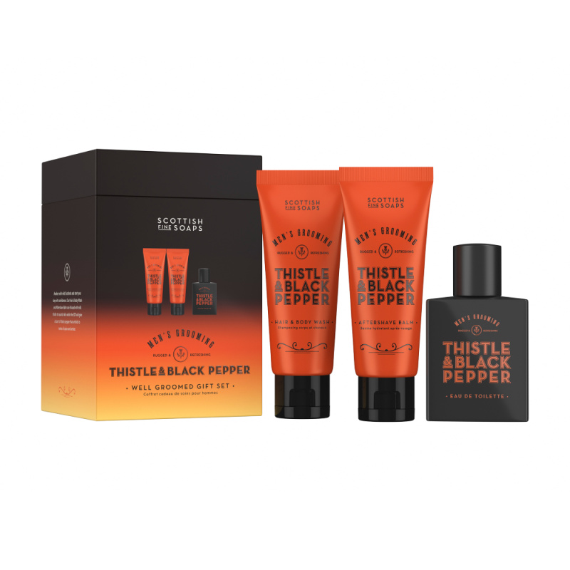 Scottish Fine Soaps Thistle & Black Pepper Well Groomed Gift Set dárková sada pro muže