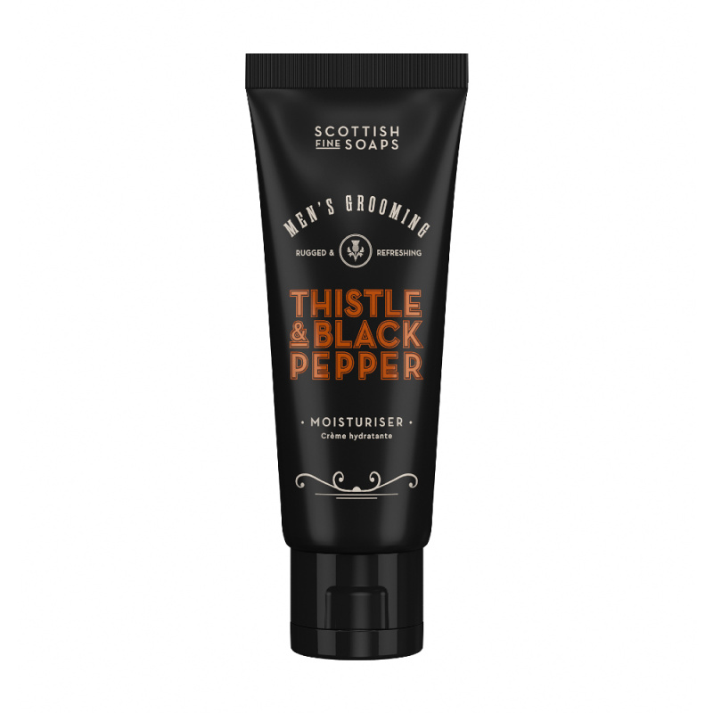 Scottish Fine Soaps Thistle & Black Pepper hydratační krém na obličej pro muže 75 ml