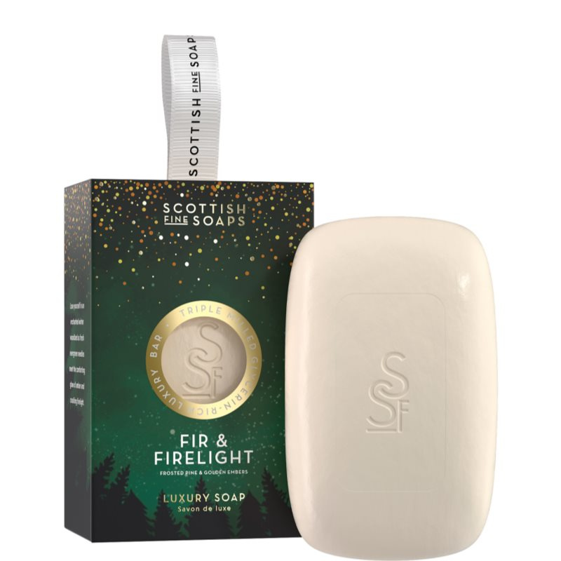 Scottish Fine Soaps Fir & Firelight tuhé mýdlo v krabičce 150 g