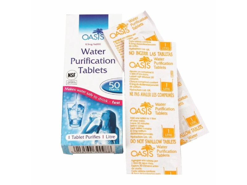 Tablety pro čištění vody HIGHLANDER Oasis (8,5mg NaDCC), 50 Tablet