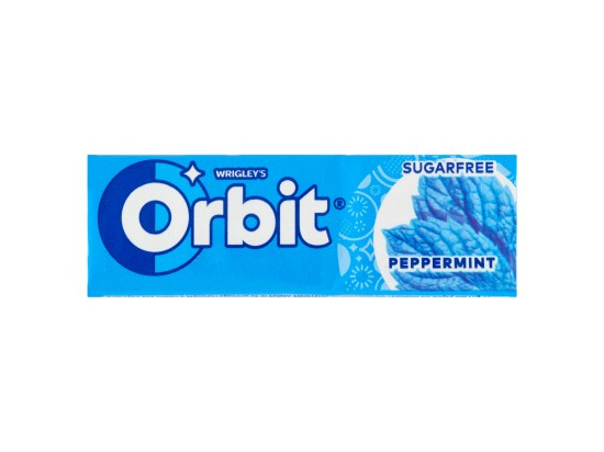 Wrigley's Orbit Peppermint žvýkačka bez cukru s mátovou příchutí se sladidly 10 ks 14g