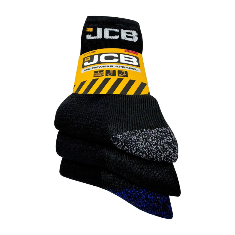 JCB Pracovní ponožky, černá, vel. 44-47, 3 páry