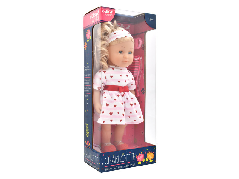 Dolls World - Módní panenka Charlotte - 36 cm: Růžová srdíčková princezna
