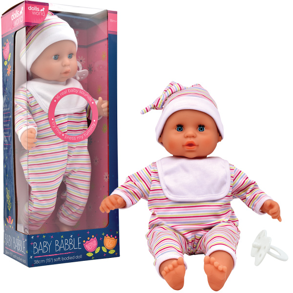 Dolls World - Mluvící miminko 38 cm se 16 zvuky a zavíracími očima