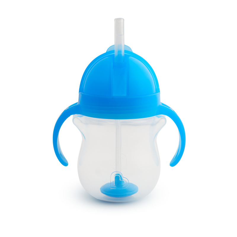 Munchkin Click Lock™ Tip & Sip hrnek s brčkem se závažím Blue 6 m+ 207 ml