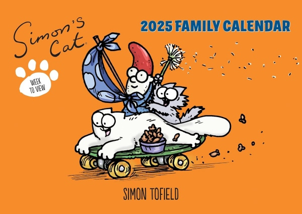 Simon’s Cat Week-to-View Planner A4 Calendar 2025 nezadán