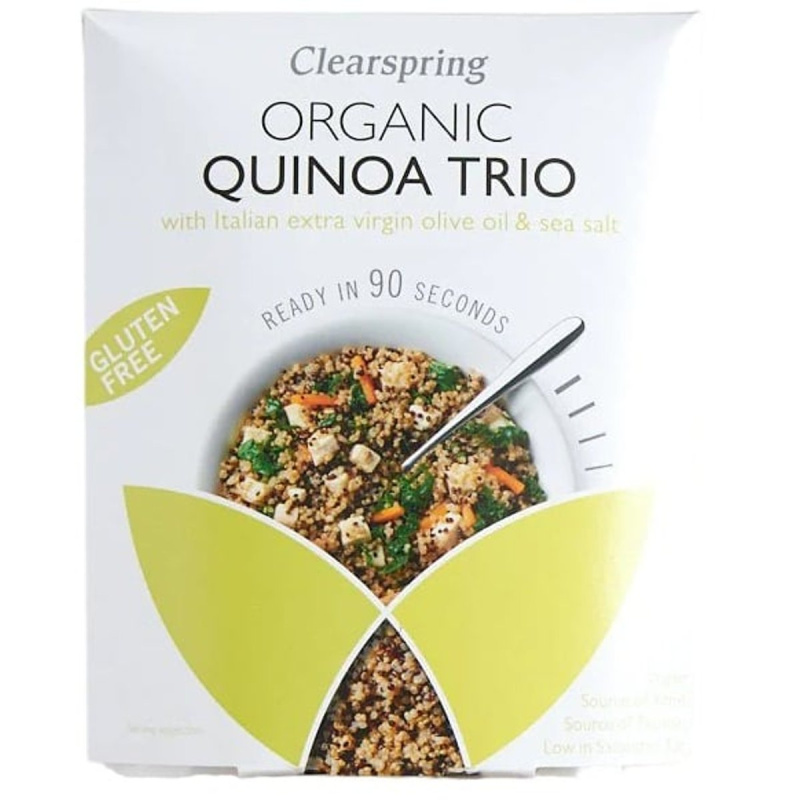 Clearspring BIO 90sec Quinoa trio s extra panenským olivovým olejem a mořskou solí bez lepku