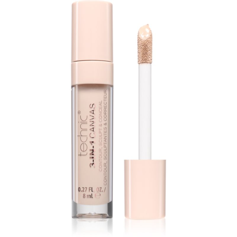 Technic Cosmetics 3-In-1 Canvas dlouhotrvající korektor odstín Porcelain 8 ml