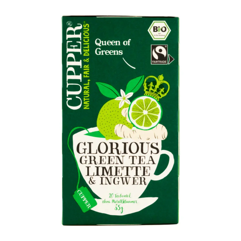 Cupper BIO Zelený čaj se zázvorem a limetkou 20x1,75 g