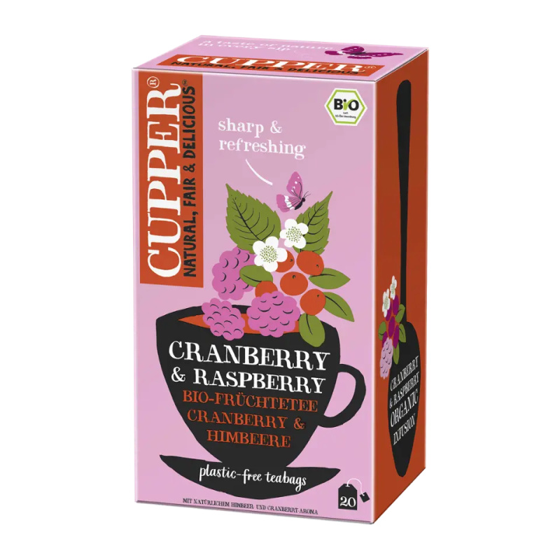 Cupper BIO bylinný čaj s klikvou a malinami 50 g