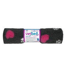 Vetbed protiskluz / Drybed grafitová srdce a packy DELUXE, vlas 30 mm 75 x 50cm