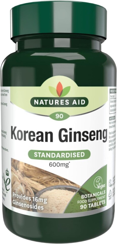Natures Aid Korejský ženšen pravý extrakt 40 mg 90 tablet