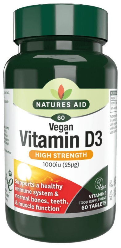 Natures Aid Vitamín D3 Vegan 1000 IU 60 tablet