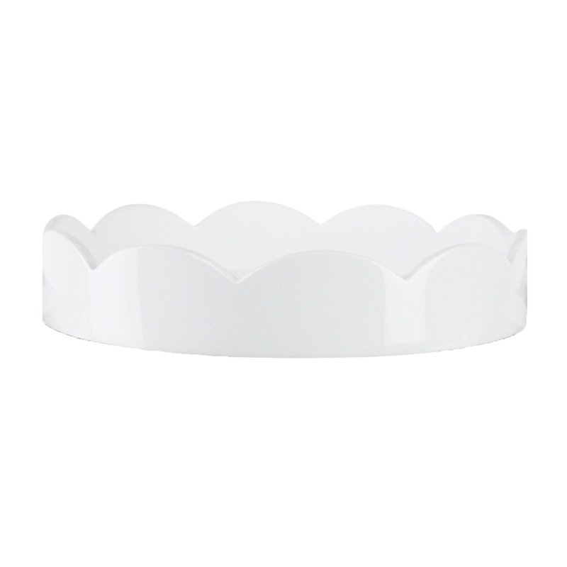 Addison Ross Lakovaný servírovací podnos s vlnitým okrajem, Ø 21 cm, bílá TR6400