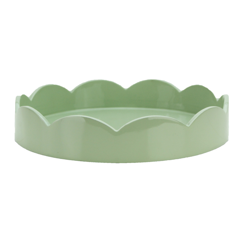 Addison Ross Lakovaný servírovací podnos s vlnitým okrajem, Ø 21 cm, šalvějově zelená TR6401