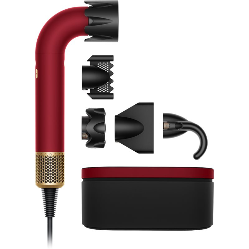 Dyson Supersonic r HD17 T1/T2 Red Velvet/Gold profesionální fén na vlasy s ionizační funkcí Straight + Wavy 1 ks
