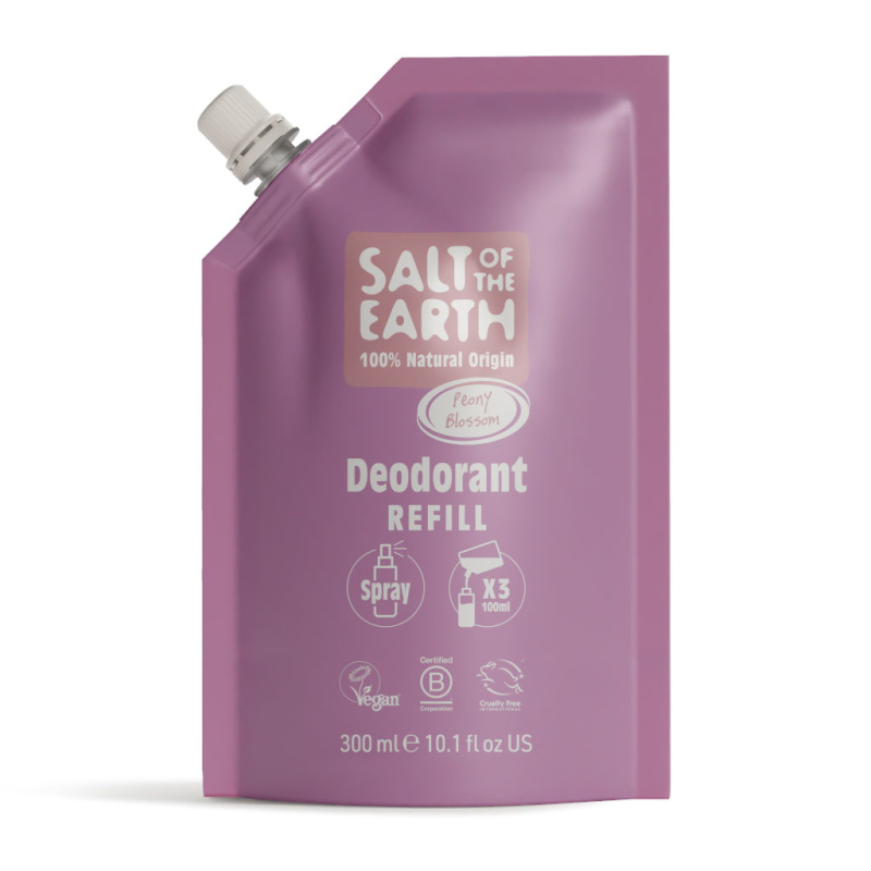 SALT OF THE EARTH Náplň deodorant spray Peony blossom 300 ml