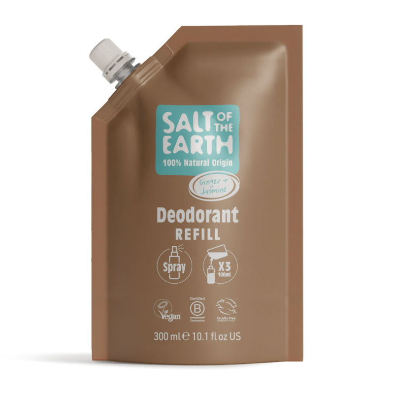 Salt Of The Earth Deodorant ve spreji Ginger & Jasmine Deodorant Refill - náplň 300 ml