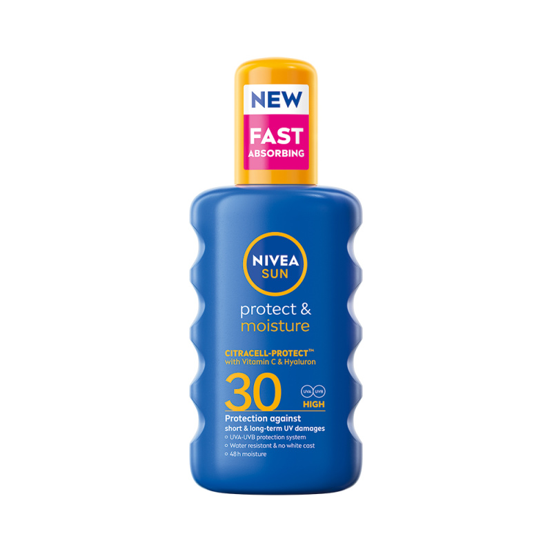 NIVEA SUN Protect & Moisture hydratační sprej na opalování SPF 30 200 ml