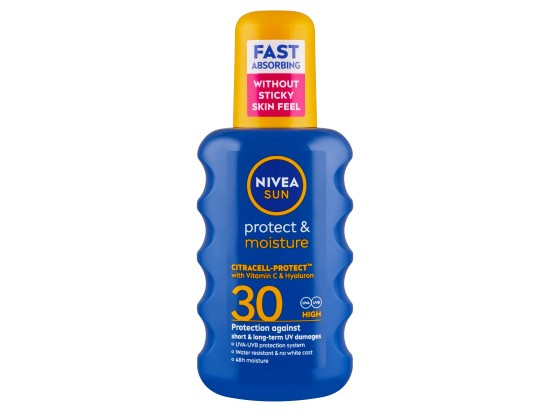 NIVEA SUN Protect & Moisture hydratační sprej na opalování SPF 30 200 ml