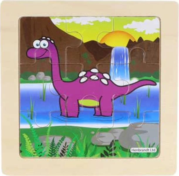 Dřevěné puzzle dinosaurus Stegosaurus 9 dílků