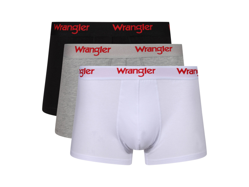 Wrangler Pánské boxerky, 3 kusy (černá/šedá/bílá, M)