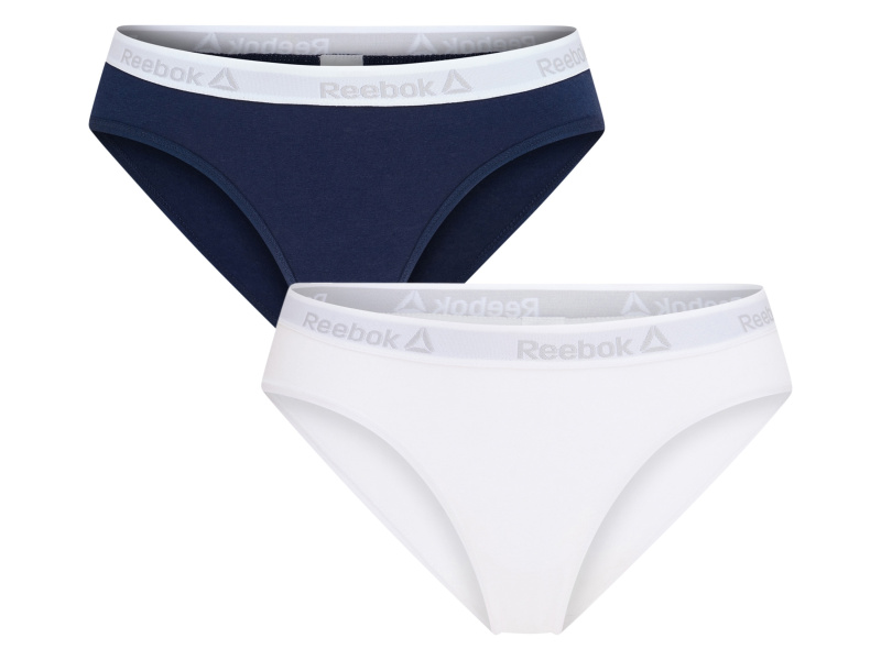 Reebok Dámské kalhotky, 2 kusy (navy modrá / bílá, S)