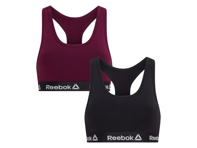 Reebok Dámská podprsenka, 2 kusy (černá/vínová, S)
