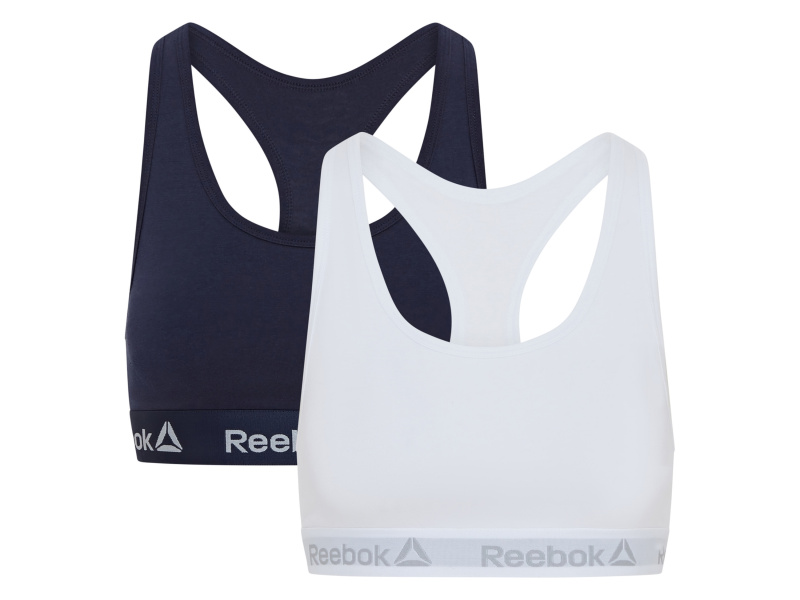 Reebok Dámská podprsenka, 2 kusy (navy modrá / bílá, L)