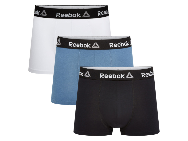 Reebok Pánské boxerky, 3 kusy (černá/bílá/modrá, L)
