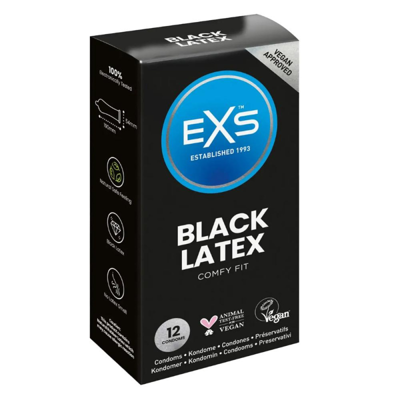 EXS Blatex – černé kondomy 12 ks