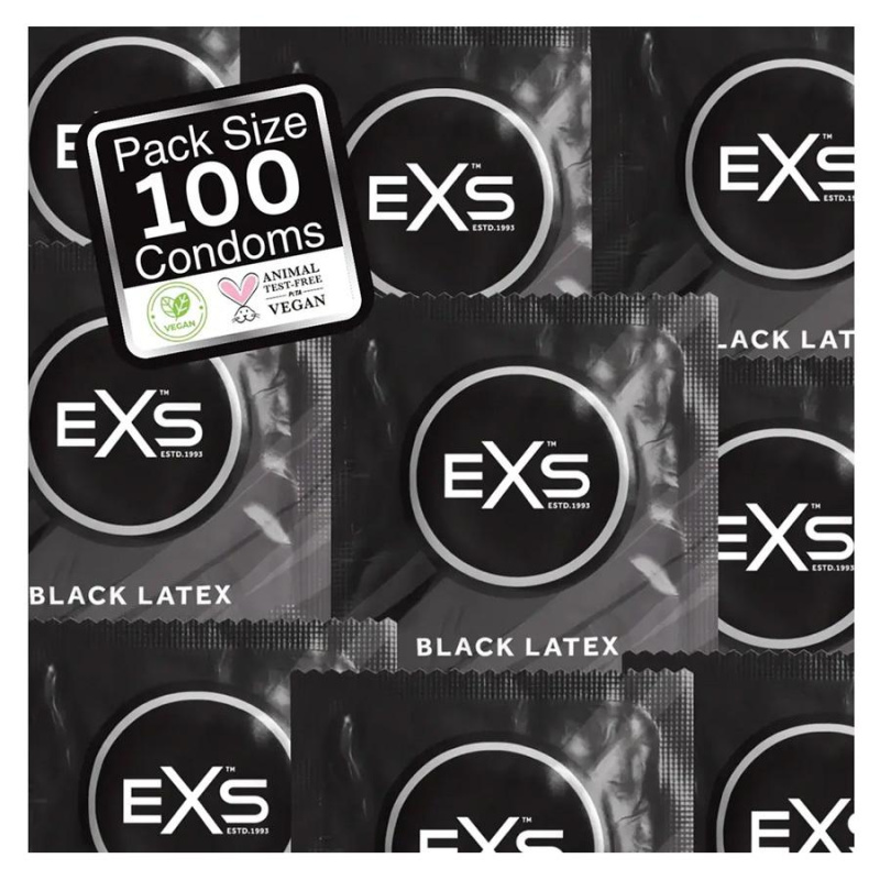 EXS Black Latex kondomy 100 ks