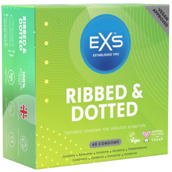 EXS Ribbed and Dotted pack Kondomy 48 ks