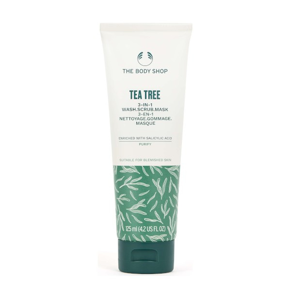 The Body Shop Čisticí exfoliační maska Tea Tree 3 in 1 Wash, Scrub, Mask 125 ml