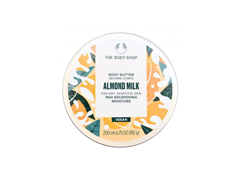 The Body Shop Almond Milk Body Butter výživné tělové máslo pro suchou a citlivou pokožku 200 ml