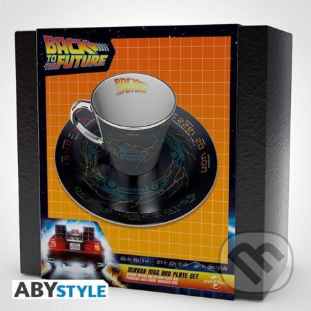 Back to the Future Hrnček s podšálkou 300 ml - DeLorean