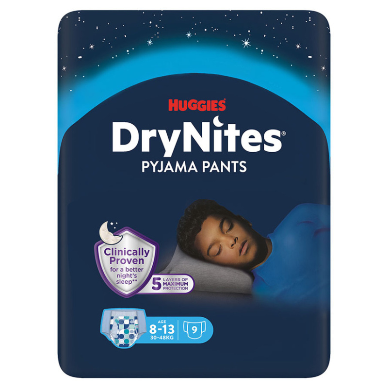 DRY NITES® Natahovací kalhotky pro chlapce 8-13 let 9 kusů