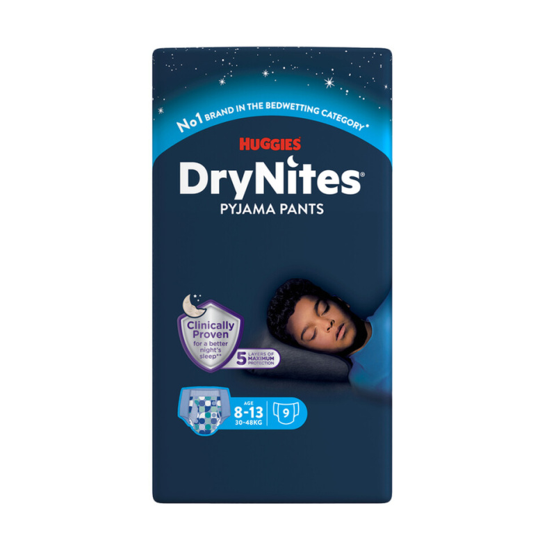 DRY NITES® Natahovací kalhotky pro chlapce 8-13 let 9 kusů
