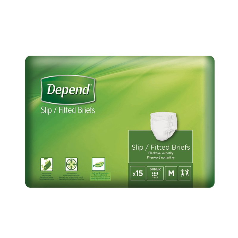Depend Slip Super M inkontinenční plenkové kalhotky 15 ks