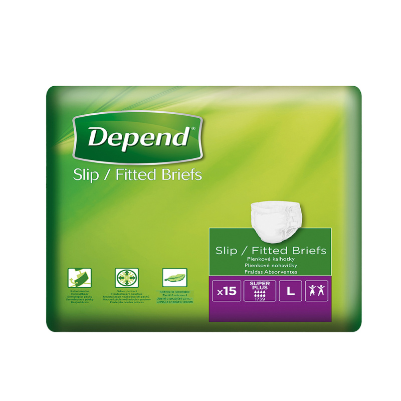 Depend Slip Super Plus L inkontinenční plenkové kalhotky 15 ks