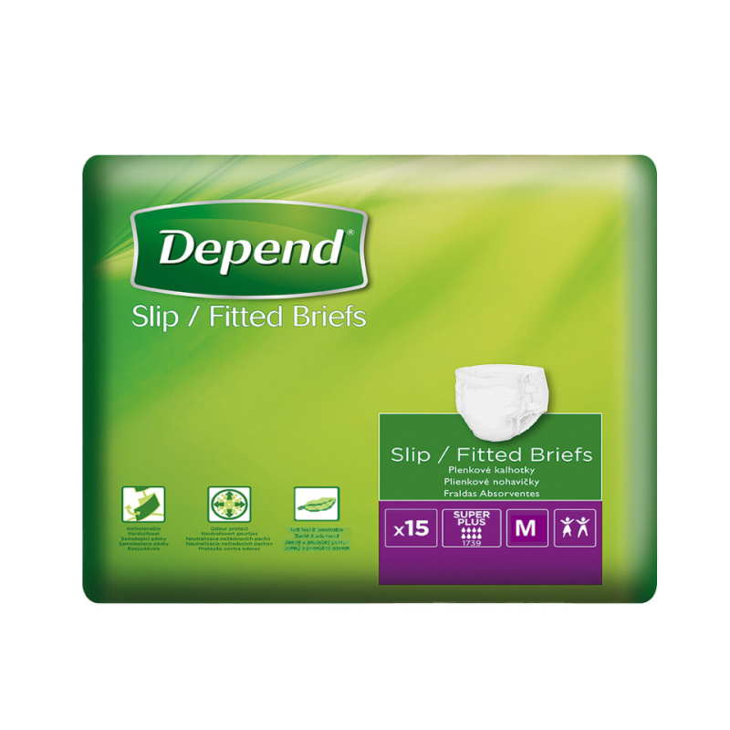 Depend Slip Super Plus M inkontinenční plenkové kalhotky 15 ks