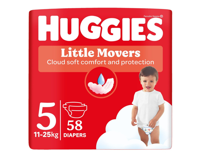 HUGGIES Dětské plenky Little Movers 5 velikost 11-25 kg 58 kusů