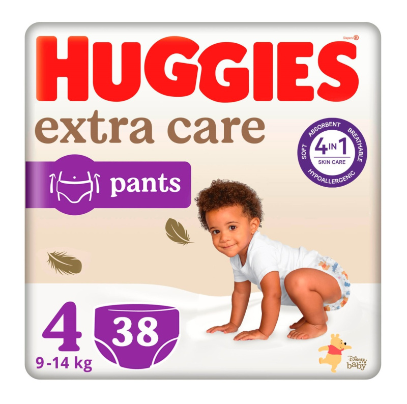 Huggies Extra Care Pants Size 4 jednorázové plenkové kalhotky 9 - 14 kg 38 ks