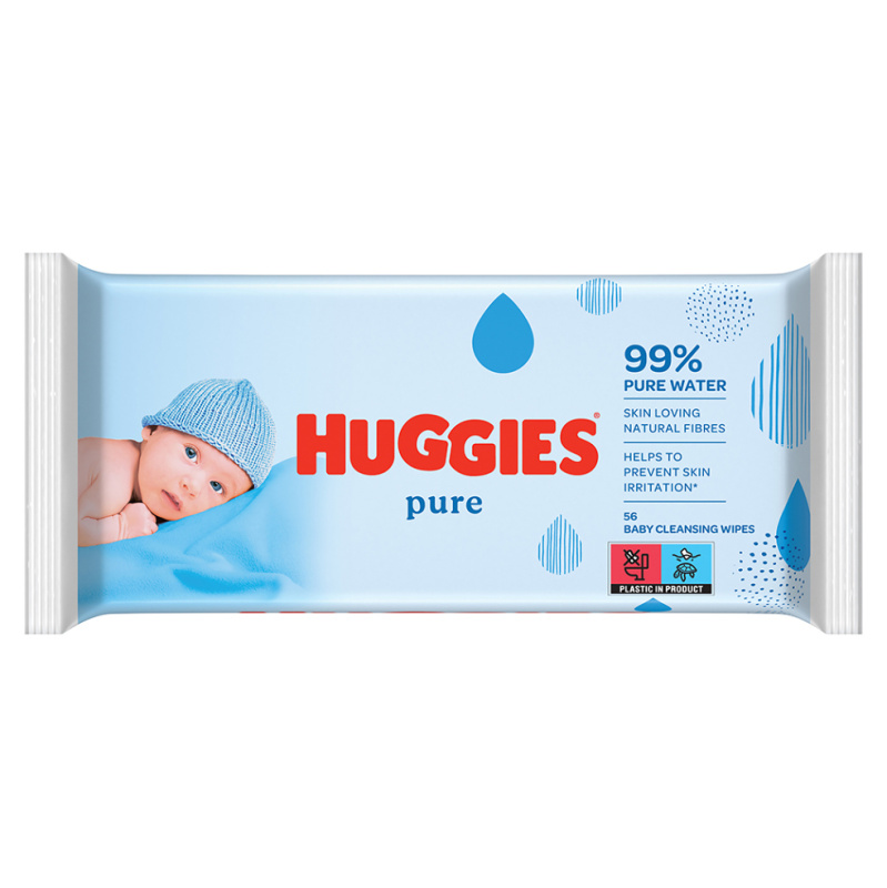 Huggies Pure čisticí ubrousky pro děti od narození 56 ks
