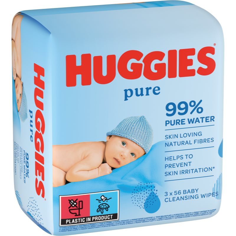 HUGGIES Dětské vhčené ubrousky Pure Triplo 3x56 kusů