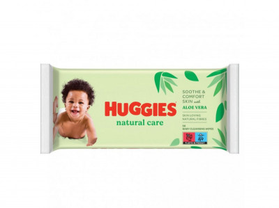 Huggies Natural Care čisticí ubrousky s aloe vera 56 ks
