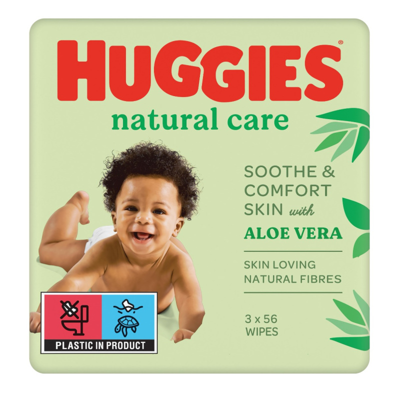 Huggies Natural Care čisticí ubrousky 3x56 ks