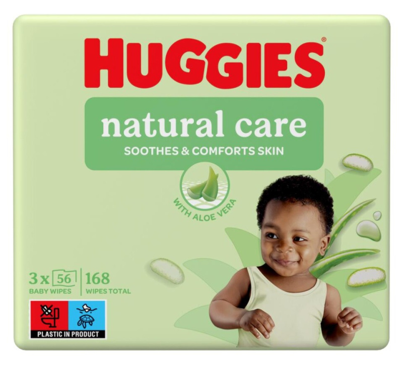 Huggies Natural Care čisticí ubrousky 3x56 ks
